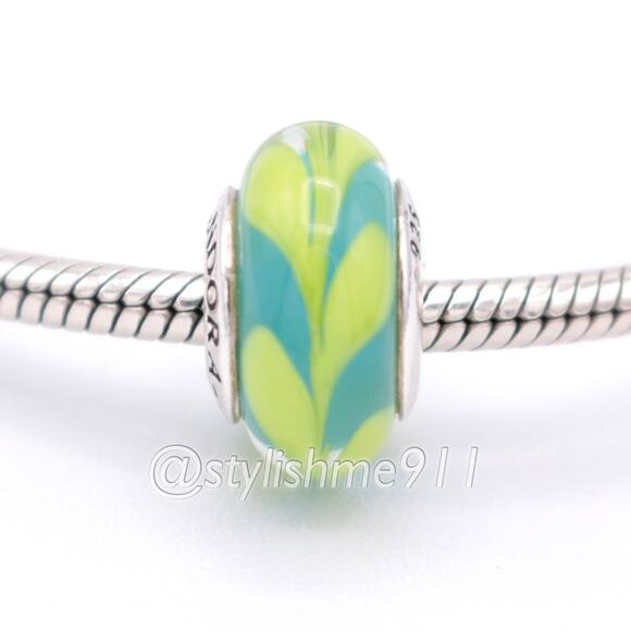 Authentic PANDORA Aqua and Green Swirl Charm - 790673 - Picture 2 of 11